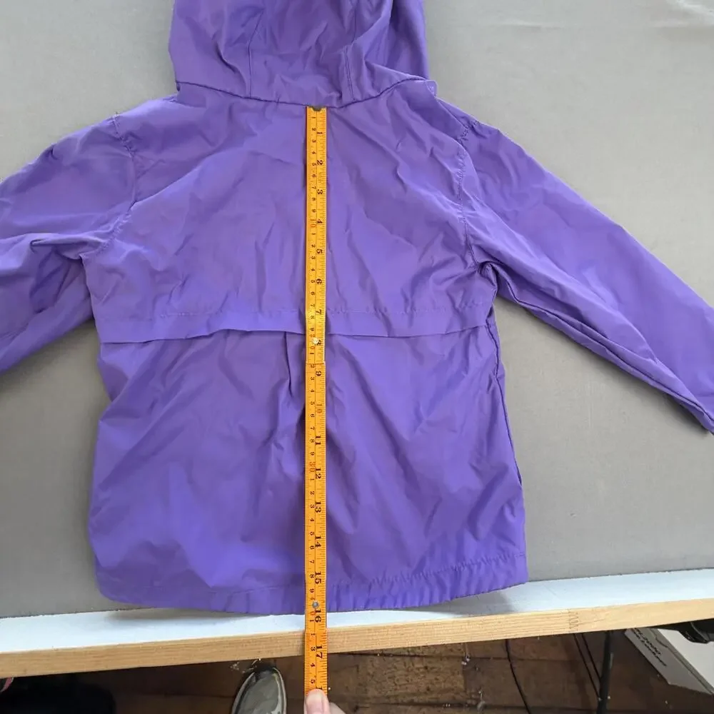 Columbia Raincoat Jacket Girls 4T Purple Hooded Lightweight Full Zip Nylon Shell